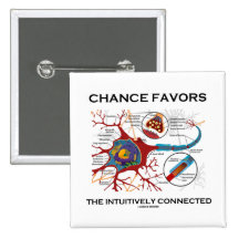 Chance Favors The Intuitively Connected (Neuron) Pinback Buttons