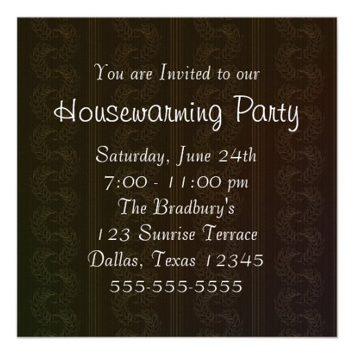 Chandeleir Zebra Sofa Housewarming Party Personalized Invites