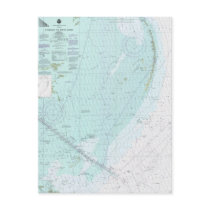 Chandeleur and Breton Sounds Nautical Chart Postc postcards