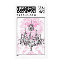 Chandelier and Pink Toile Postage ... - Customized postage