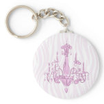 Chandelier and Pink Zebra Keyring Keychain