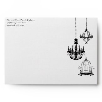 Chandelier Bird Cage Damask Wedding Envelopes envelope