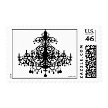 Chandelier . Black on White Stamp stamps