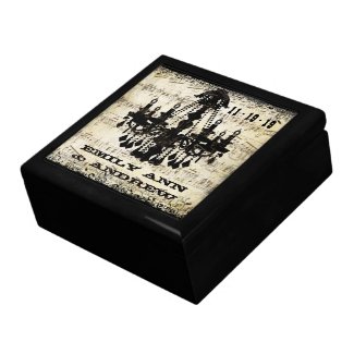 Chandelier Black Swirl Keepsake Jewellery Box giftbox