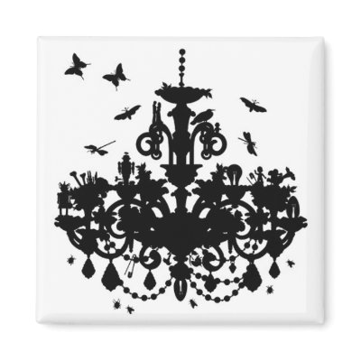 Chandelier & Butterflies Magnets by JuJuGarden