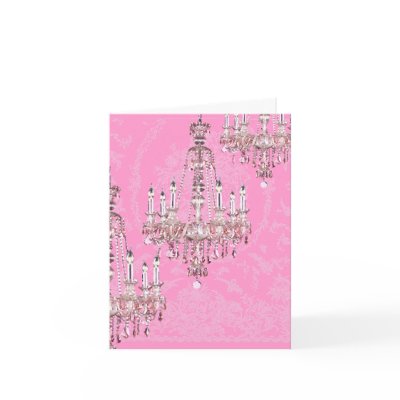 Chandelier Card~Pink Sparkling French Chandeliers by pauletteparis