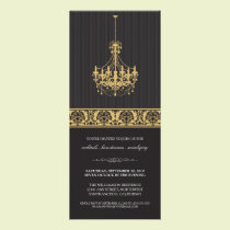 Chandelier Cocktail Party Invite (black/gold) invitations