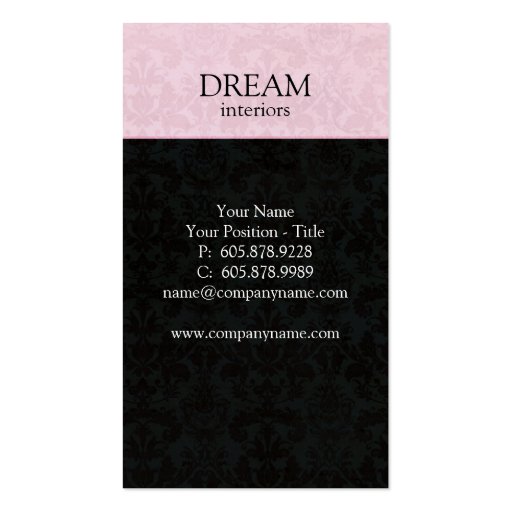 Chandelier Crystals Real Estate Business Card Pink (back side)