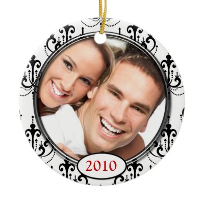 Chandelier Damask Photo Christmas Ornament