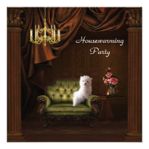 Chandelier & Dog Housewarming Party Invitation