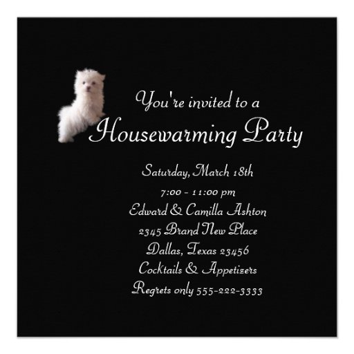 Chandelier & Dog Housewarming Party Invitation