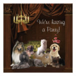 Chandelier Dogs Puppies Party Invitation Template
