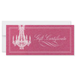 CHANDELIER GIFT CERTIFICATE CUSTOM RACK CARD