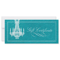 CHANDELIER GIFT CERTIFICATE RACK CARDS