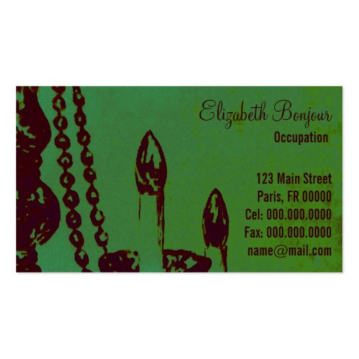 Chandelier Glamour ~ Business Card (back side)