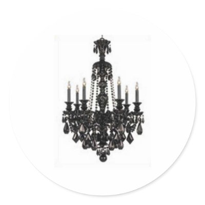 CHANDELIER LINE ROUND STICKER by christineannette