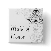 Chandelier Maid of Honor Button