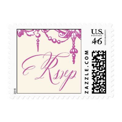 Chandelier mauve and ivory rsvp stamp