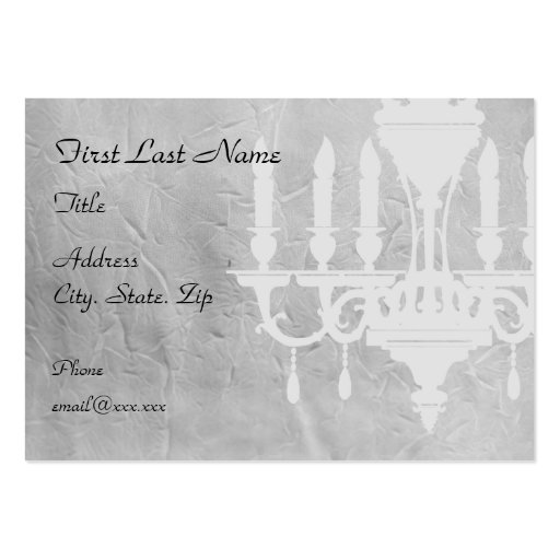 Chandelier on creased Gray Paper Business Card Templates