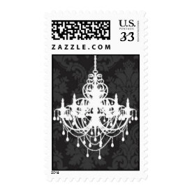 Chandelier on Damask background stamp