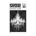 Chandelier on Damask background postage by twunschl Chandelier on Damask background postage