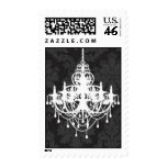 Chandelier on Damask background Postage Stamp