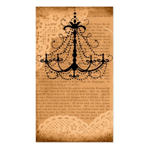 Chandelier on Sepia Mixed Media Business Card Template (back side)