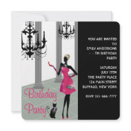 Chandelier Party Dress Any Number Girls Birthday invitation