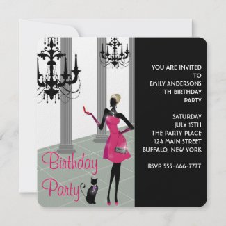Chandelier Party Dress Any Number Girls Birthday invitation