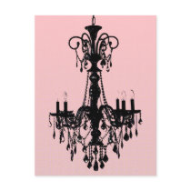 Chandelier & Pink Postcard