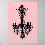 Chandelier & Pink posters