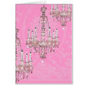 Chandelier~Pink Sparkling French Style cards