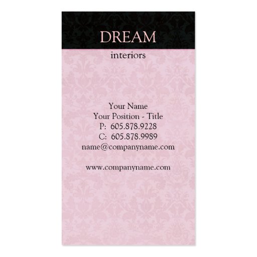 Chandelier Real Estate Business Card Pink (back side)