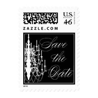 Chandelier Save the Date Postage in Black stamp