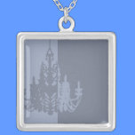 Chandelier Silhouette Square Necklace necklaces