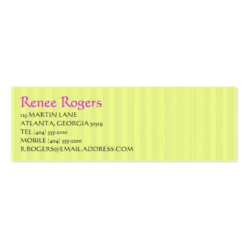 Chandelier Skinny Template Business Card Templates (back side)