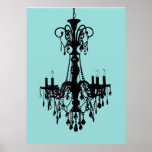 Chandelier & Tiffany Blue posters