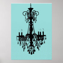 Chandelier & Tiffany Blue Poster
