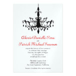 Chandelier Wedding Invitation, red & black