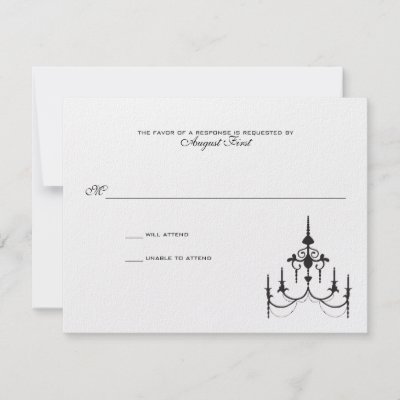 Chandelier Wedding Response Invitations by pinklilypress