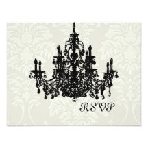 Chandelier Wedding RSVP requires 5x7 invite
