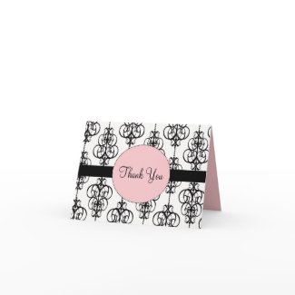 Chandelier Wedding Thank You Cards - Vertical card