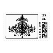 Chandelier . White on Black stamps