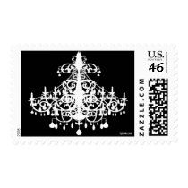 Chandelier . White on Black Stamp stamps
