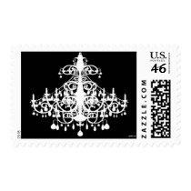 Chandelier . White on Black stamps