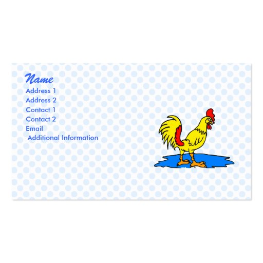 Chandler Chicken Business Cards (front side)