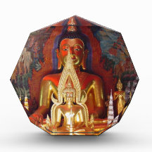 Chang Mai Buddhist Temple Thailand Gold Buddha Acrylic Award