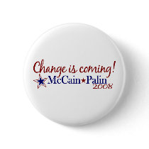 Change is coming! (McCain Palin 2008) buttons by worldsfair Change is coming! (McCain Palin 2008) buttons