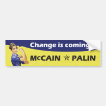 "Change is coming" McCain / Palin Republican Party Bumper Stickers