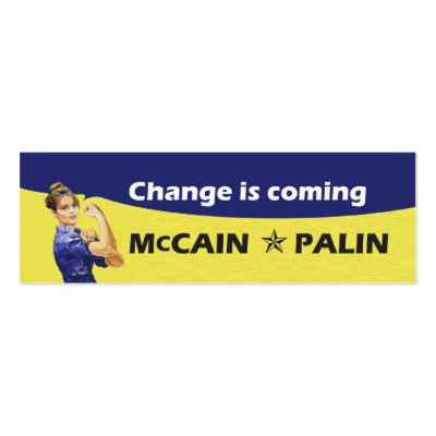 "Change is coming" McCain / Palin Republican Party Business Card Template by spacedust